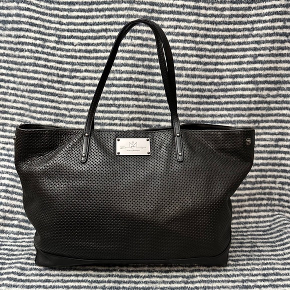 Rebecca Minkoff Handbags - Rebecca Minkoff Black Perforated‎ Leather Tote Bag Large Expandable